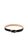 Elisabetta Franchi Minimalist Black Leather Belt In Black