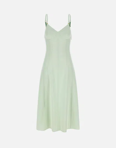 Elisabetta Franchi Mint Green Criss Cross Tie Dress