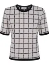 Elisabetta Franchi Patterned-jacquard T-shirt In White