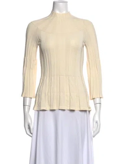 Pre-owned Elisabetta Franchi Mock Neck Sweater In Neutrals