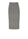 Elisabetta Franchi Monochrome Snake Pattern Viscose Midi Skirt In Gray