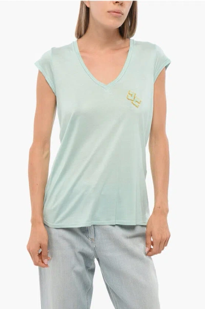 Elisabetta Franchi Monochrome T-shirt With V Neck