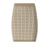 Elisabetta Franchi Monogram Butter Beige Knitted Skirt In Multi