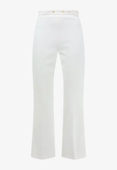 Elisabetta Franchi Monogram Flared Pants In Gray