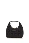 ELISABETTA FRANCHI ELISABETTA FRANCHI MONOGRAM JACQUARD LOGO PATCH HOBO BAG