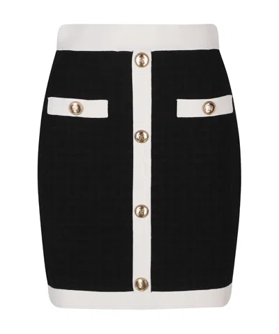 Elisabetta Franchi Monogram-jacquard Mini Skirt In Multi