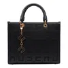 ELISABETTA FRANCHI MONOGRAM LOGO CHARM TOTE BAG