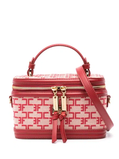 Elisabetta Franchi Monogram Travel Make Up Bag In Pink
