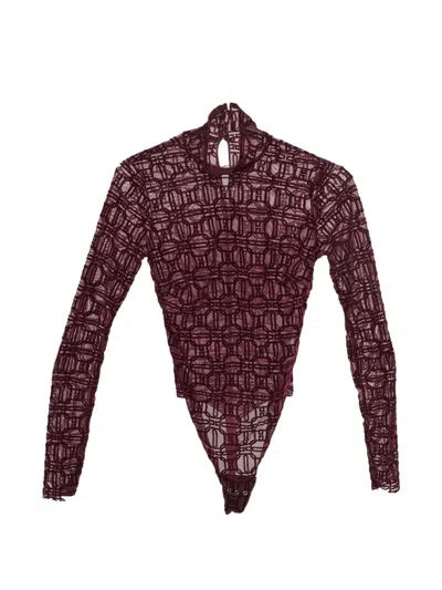 Pre-owned Elisabetta Franchi Monogram-pattern Bodysuit In Red