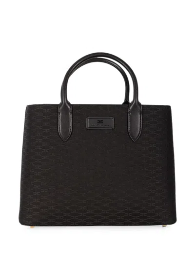 ELISABETTA FRANCHI MONOGRAM-PATTERN LOGO-PLAQUE TOTE BAG