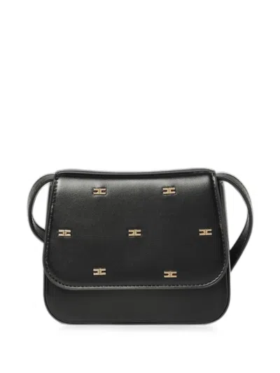 Elisabetta Franchi Kids' Monogram-plaque Shoulder Bag In Black