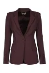 Elisabetta Franchi Single Breasted Jacket Structured Cut Notched Lapel In Purple