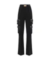 Elisabetta Franchi Black Cargo Trousers With Belt In Black