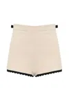 Elisabetta Franchi Multicolor High-waisted Shorts With Scalloped Hem In Neutral