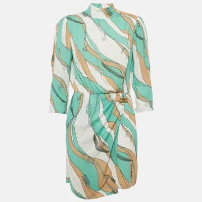 Pre-owned Elisabetta Franchi Multicolor Printed Crepe Mini Dress M
