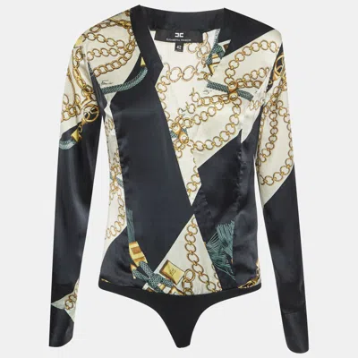 Pre-owned Elisabetta Franchi Multicolor Printed Long Sleeve Bodysuit M