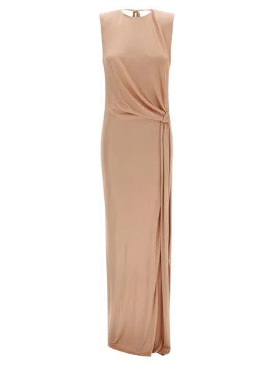 Elisabetta Franchi Multicolor Viscose Long Women's Dress In Neutral