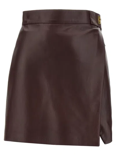 ELISABETTA FRANCHI ELISABETTA FRANCHI NAPPA LEATHER MINI SKIRT