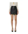Elisabetta Franchi Nappa Leather Miniskirt In Black