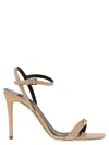 Elisabetta Franchi Nappa Leather Sandal With Enamelled Horsebit In Multi