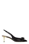Elisabetta Franchi Women's Nappa Leather Slingback With Satin Bow Sandal