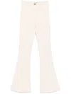 Elisabetta Franchi Butter Flared Trouser With Logo In Natural