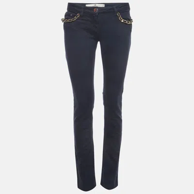 Pre-owned Elisabetta Franchi Navy Blue Denim Slim Fit Jean S /waist 28"