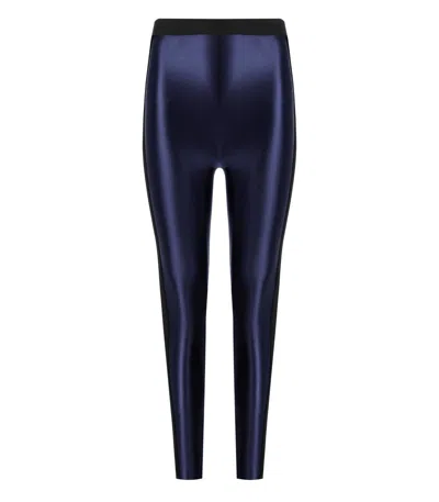 Elisabetta Franchi Logo-jacquard Leggings In Blue
