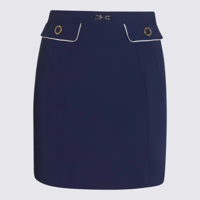 Elisabetta Franchi Navy Blue Mini Skirt