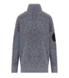 Elisabetta Franchi Navy Blue Turtleneck Sweater In Gray