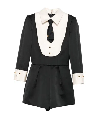 ELISABETTA FRANCHI NECK-TIE PLAYSUIT