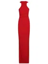 Elisabetta Franchi Red Halterneck Sleeveless Dress In Red