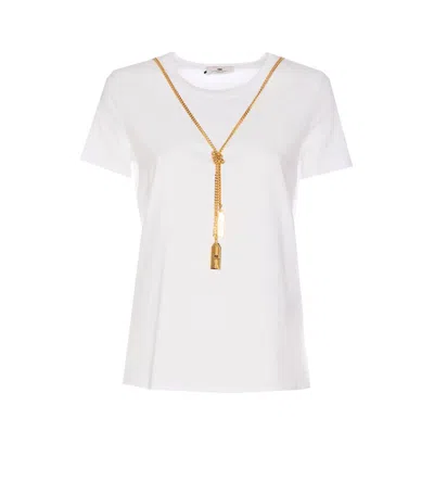 ELISABETTA FRANCHI ELISABETTA FRANCHI NECKLACE EMBELLISHED JERSEY T