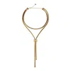 Elisabetta Franchi Chain Pendant Necklace Adjustable Length In Gold