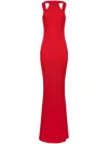 Elisabetta Franchi Red Halterneck Sleeveless Dress In Red