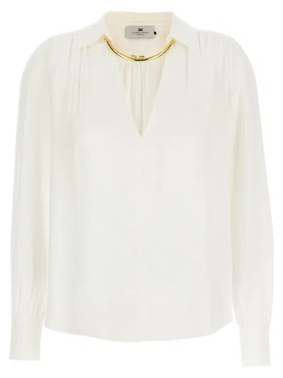 Elisabetta Franchi Necklace Shirt In White