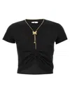 Elisabetta Franchi Necklace T-shirt In Black