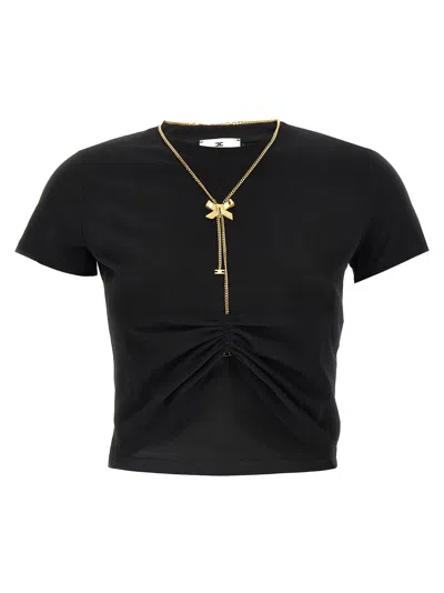 Elisabetta Franchi Necklace T-shirt In Black