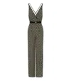 Elisabetta Franchi Black Pattern Jumpsuit With Rear Crossover Neck