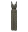 Elisabetta Franchi Black Pattern Jumpsuit With Rear Crossover Neck In Black