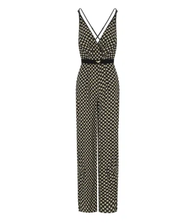 Elisabetta Franchi Nero Burro Patterned Jumpsuit In Black