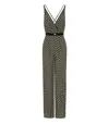 Elisabetta Franchi Black Pattern Jumpsuit With Rear Crossover Neck In Black