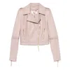 Elisabetta Franchi Leather Jacket With Stitched Profiles