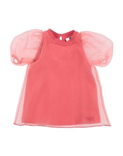 Elisabetta Franchi Newborn Girl Baby Dress Salmon Pink Size 3 Polyester, Cotton, Elastane