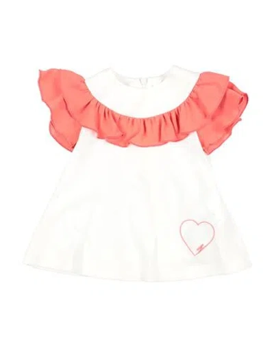Elisabetta Franchi Newborn Girl Baby Dress White Size 1 Cotton, Elastane, Polyester