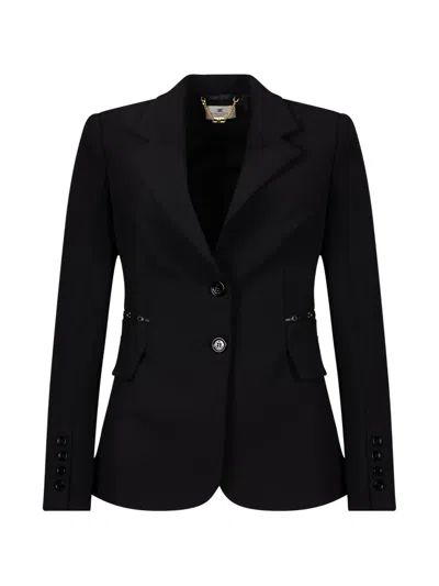 Elisabetta Franchi Notched-lapel Tailored Jacket In Black