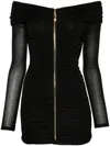 Elisabetta Franchi Lurex Mini Dress In Black