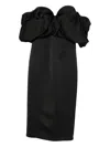 Elisabetta Franchi Off-shoulder Ruffled Midi Dress In Black