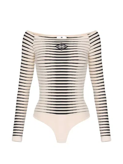 Elisabetta Franchi Off-the-shoulder Bodysuit In Multi