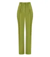 Elisabetta Franchi Olive Pinstripe Trousers